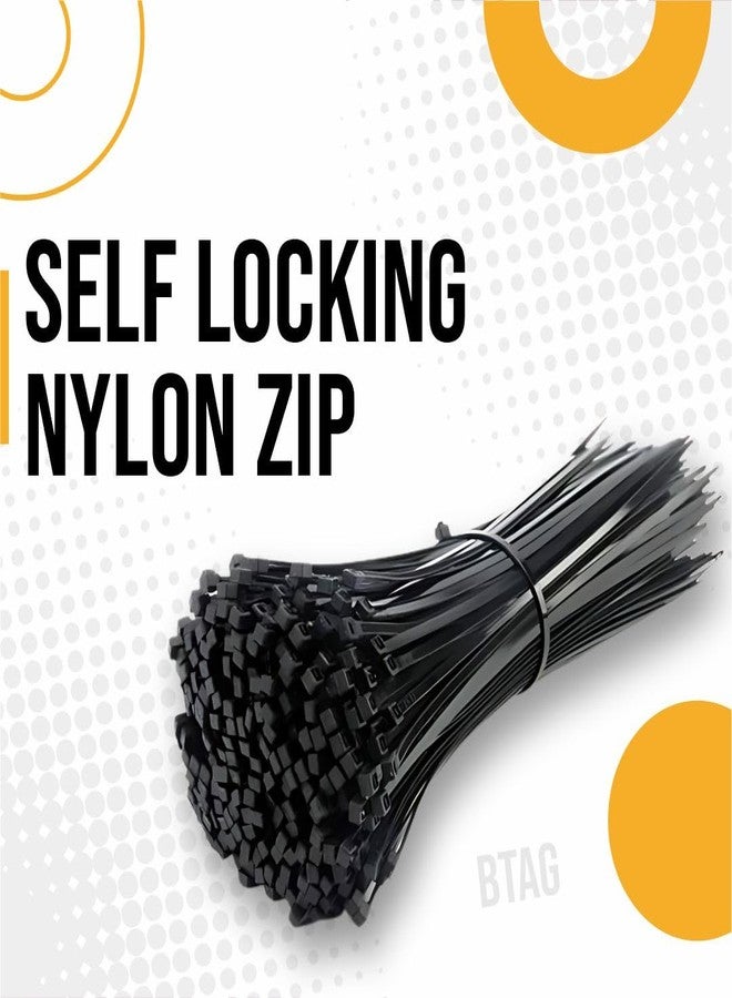 Crae Cable Zip Ties Heavy Duty Strong Wire Organizer | Self-Locking Fasteners | Plastic Cable Clamp | Strap Wraps and Zip Ties | Nylon Plastic Cable Ties | Durable and Soft Custom Sizes |8 Inch Black - Image 2